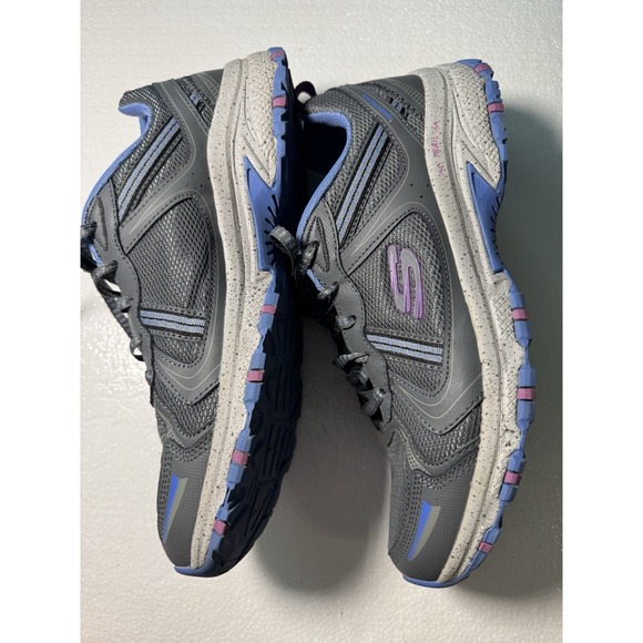 Skechers Hillcrest Womens 11 Gray Blue Shoes Sneakers Hiking Trail Outdoor Walk - Picture 4 of 6